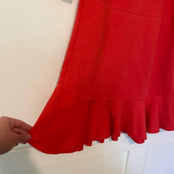 Free People Red Off The Shoulder Ruffle Peplum Mini Dress - Picture 5 of 6